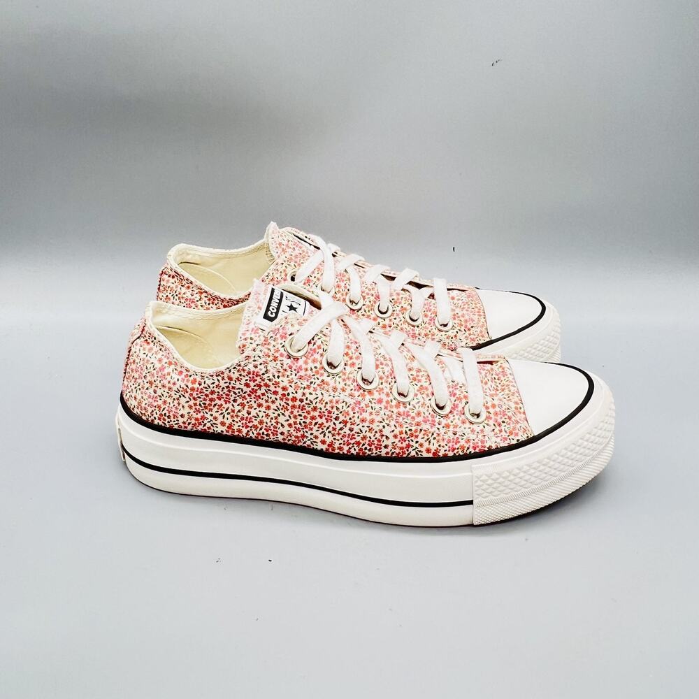 Converse Shoes Womens 6.5 Pink Floral Chuck Taylor All Star Platform Sneakers